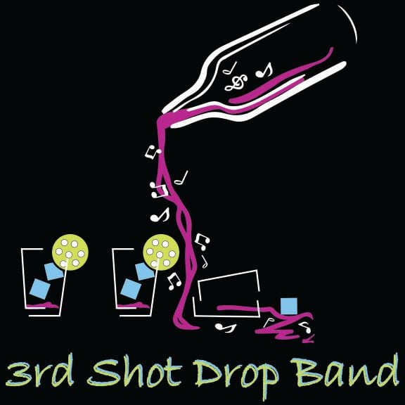 This is the logo for 3rd Shot Drop, Myrtle Beach's best party band.