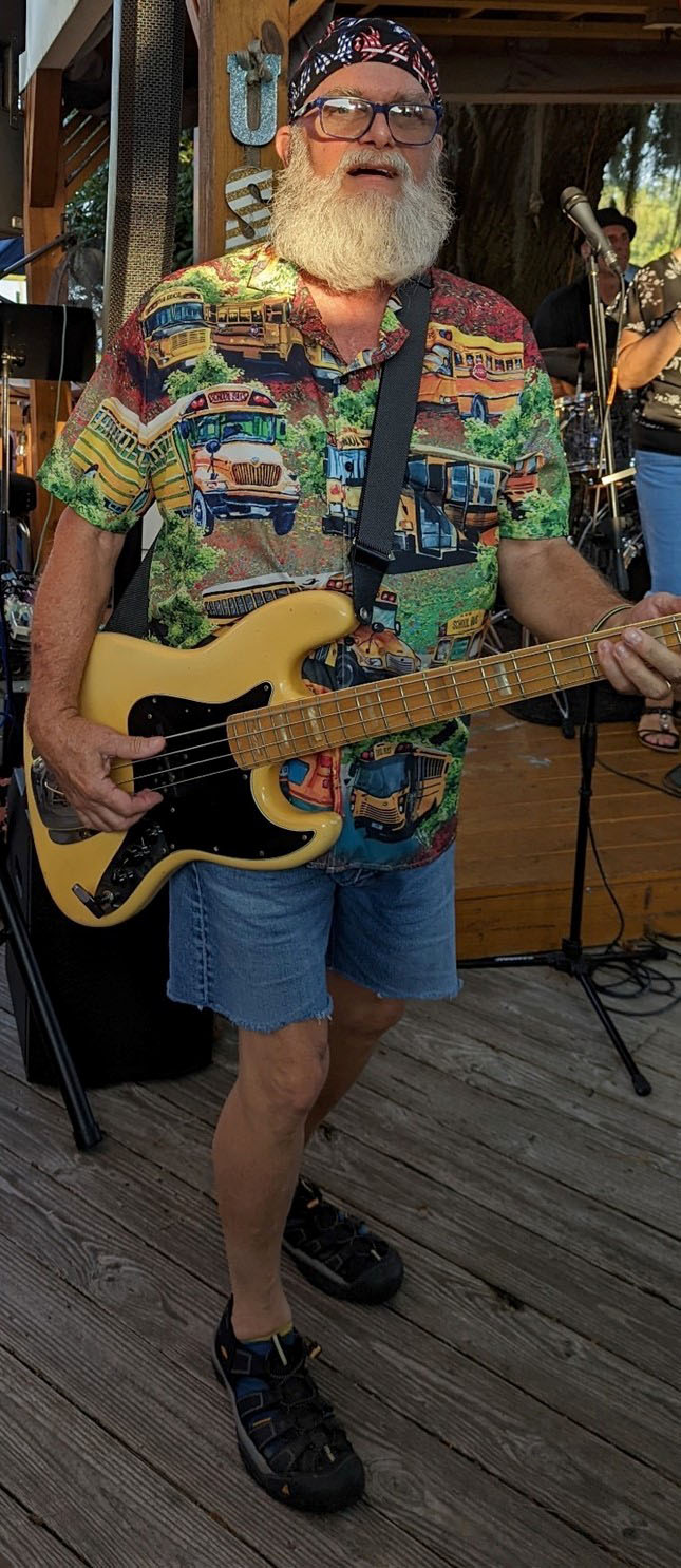 This is a photo of James (Jimmy) Beachum who plays bass for 3rd Shot Drop, Myrtle Beach’s best party band.